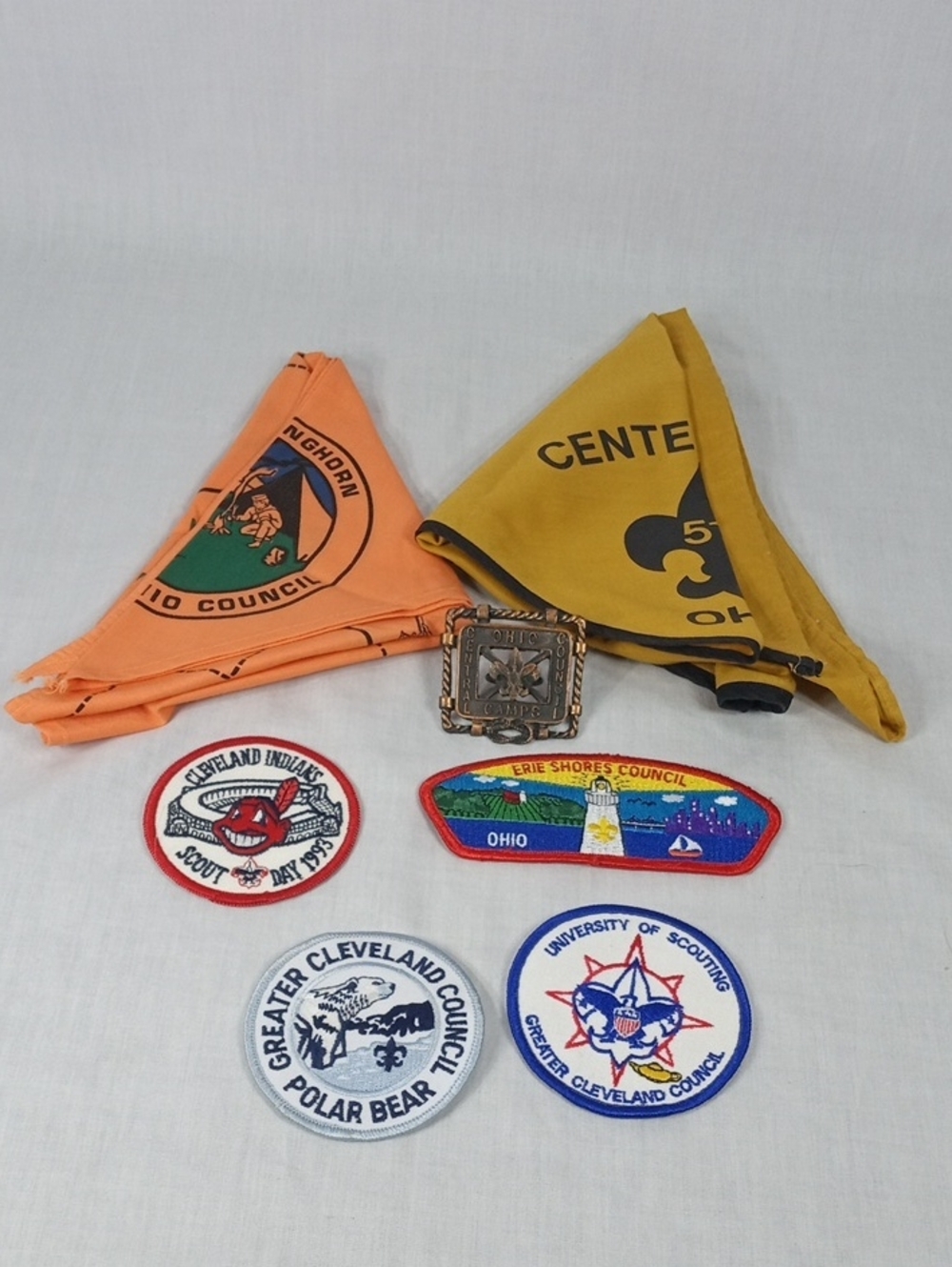 Vintage Boy Scout Patch Neckerchief Slide Ohio Lot New/Used
